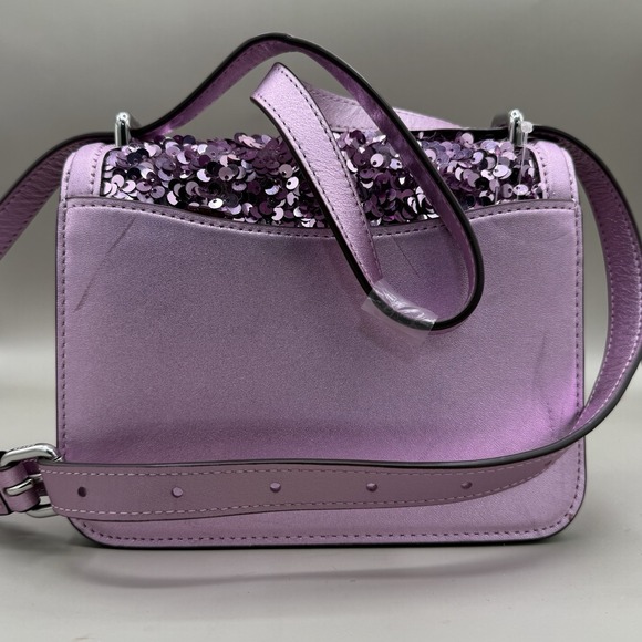 Coach Women's Morgan Square Sequin Crossbody Lilac Bag - Picture 3 of 8
